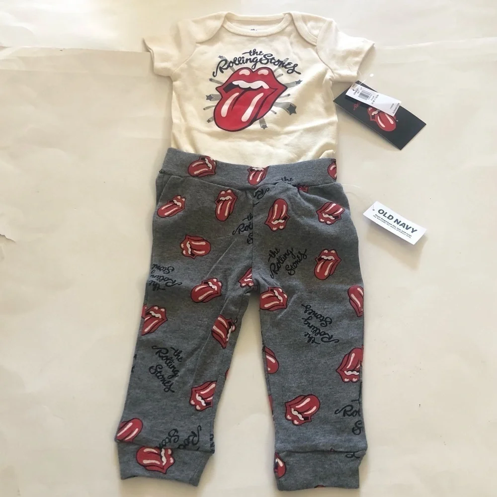 Rolling Stones Old Navy Baby Bodysuit and Pants Set Size 6/12 M